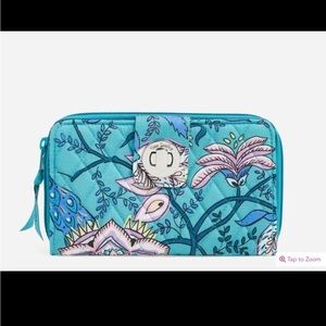Vera Bradley Peacock Garden Turnlock Wallet